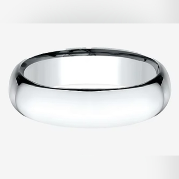 Men's 14k White Gold 6MM Light Comfort-Fit Wedding Band - Picture 3 of 7